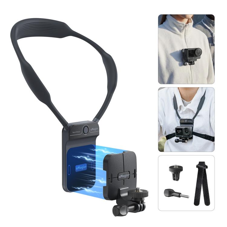 TBD0606691601A.jpg Soporte magnético invisible para el cuello AMagisn para vlogging en primera persona, compatible con GoPro/Insta360/Smartphones - Imagen 1