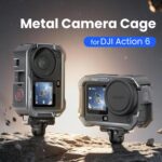 Para DJI OSMO Action 6 aMagisn, jaula metálica de liberación rápida, marco protector con tapa de lente de silicona., Action 6 - Imagen 2