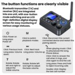 Adaptador de audio inalámbrico Bluetooth 5.4 GT87 2 en 1 con receptor y transmisor RCA/AUX - Imagen 4