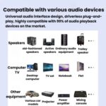 Adaptador de audio inalámbrico Bluetooth 5.4 GT87 2 en 1 con receptor y transmisor RCA/AUX - Imagen 5