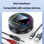 Receptor y transmisor Bluetooth NFC GT77 con luz ambiental, amplificador de audio para automóvil y convertidor de audio - Imagen 3