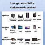 Receptor y transmisor Bluetooth NFC GT77 con luz ambiental, amplificador de audio para automóvil y convertidor de audio - Imagen 4