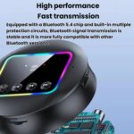 Receptor y transmisor Bluetooth NFC GT77 con luz ambiental, amplificador de audio para automóvil y convertidor de audio - Imagen 5