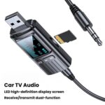Adaptador de audio Bluetooth 5.4 GT72 con pantalla digital, receptor y transmisor portátil. - Imagen 2