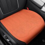 Cojín universal de ante para asiento de coche ZD25A, transpirable, de doble cara, para verano., Front Row Orange