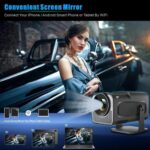 Proyector portátil HY320 Mini Android 11 4K HD con WiFi 6, Bluetooth, rotación de 180 grados y duplicación de pantalla inalámbrica., EU Plug - Imagen 5