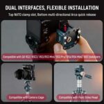 Abrazadera de riel NATO para estabilizador DJI RS Series, adaptador de montaje QR compatible con Arca-Swiss, XILETU PC-38 - Imagen 3