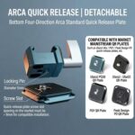 Abrazadera de riel NATO para estabilizador DJI RS Series, adaptador de montaje QR compatible con Arca-Swiss, XILETU PC-38 - Imagen 4