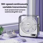 Ventilador de escritorio silencioso F2 con control de velocidad continuo de 100 velocidades, pantalla digital inteligente y luz. - Imagen 2