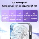 Ventilador de escritorio silencioso F2 con control de velocidad continuo de 100 velocidades, pantalla digital inteligente y luz. - Imagen 3