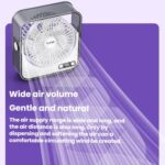 Ventilador de escritorio silencioso F2 con control de velocidad continuo de 100 velocidades, pantalla digital inteligente y luz. - Imagen 4