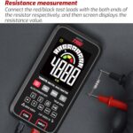 Multímetro digital multifunción, totalmente automático, inteligente y a prueba de quemaduras, con pantalla grande, para medir voltaje, resistencia y frecuencia., TASI TA807B With Capacitance Test - Imagen 5