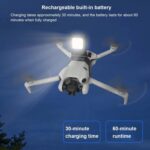 Foco LED ultrabrillante para vuelo nocturno con ajuste de 180 grados y 3 modos de luz, compatible con DJI Mini 4 Pro. - Imagen 2