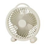 Portable Desktop Fan High-Wind Table Fan For Dormitory & Office, 6 inch Rechargeable White