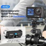 aMagisn Metal Magnetic Quick Release Mount 2.0 Lockable Adapter for DJI Osmo 360/ Action 5 Pro/4/3, For DJI Osmo 360/ Action 5 Pro/4/3 - Imagen 2