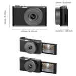 4K Waist-Level Viewfinder Flip-Screen Selfie Mirrorless Digital Camera, Crocodile Leather - Imagen 2
