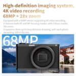 4K Waist-Level Viewfinder Flip-Screen Selfie Mirrorless Digital Camera, Pebbled Texture + Neck Strap - Imagen 11