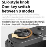 4K Waist-Level Viewfinder Flip-Screen Selfie Mirrorless Digital Camera, Pebbled Texture + Neck Strap - Imagen 3