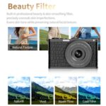 4K Waist-Level Viewfinder Flip-Screen Selfie Mirrorless Digital Camera, Pebbled Texture - Imagen 5