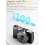 4K Waist-Level Viewfinder Flip-Screen Selfie Mirrorless Digital Camera, Pebbled Texture + Neck Strap - Imagen 7