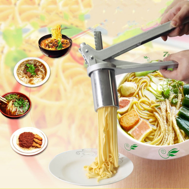 TBD060938801.jpg Máquina doméstica de Pasta de acero inoxidable, pequeña máquina Manual de Pasta, máquina de fideos multifunción, Noodle Machine + 7 PCS Mould - Imagen 1