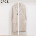 2 uds. Bolsas de almacenamiento transparentes para guardarropa, funda para colgar ropa, traje, cubierta antipolvo con cremallera, 60cmx120cm