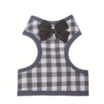 Chaleco a cuadros con lazo ajustable, correa de cuerda para tirar, para gato, perro, mascota, Gray