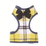 Chaleco a cuadros con lazo ajustable, correa de cuerda para tirar, para gato, perro, mascota, Yellow