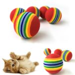 Juguete para mascotas Bola de espuma Perro Gato Bola de arco iris Juguete