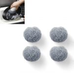 Bola de limpieza de poliéster, cepillo de limpieza con mango para el hogar, cepillo para olla para lavavajillas con mango corto para cocina, 4 Replacement Heads