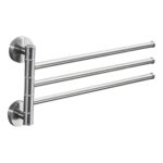 Toallero giratorio de acero inoxidable, toallero para baño, cocina, montado en la pared, soporte para estante pulido, Brushed Three Poles