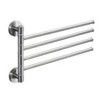 Toallero giratorio de acero inoxidable, toallero para baño, cocina, montado en la pared, soporte para estante pulido, Brushed Four Poles