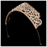 Mujeres nupcial boda joyería Tiaras corona oro cristal diamantes de imitación accesorios diadema Tiaras coronas - Imagen 5