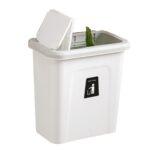 Bote de basura sanitario de plástico colgante montado en la pared, clasificado cuadrado de cocina, 10 Uds., No Cover Pressure Ring - Imagen 3