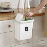 Bote de basura sanitario de plástico colgante montado en la pared, clasificado cuadrado de cocina, 10 Uds., No Cover Pressure Ring - Imagen 5