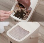 Cubo de plástico para residuos de té para oficina, cubo para residuos de té, tapa de empuje, bote de basura portátil, 7L - Imagen 5