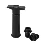 Sistema del tapón del vino del silicón del ambientador de la bomba de vacío del vino tinto, Black Pump 2 Stoppers (OPP Bag)