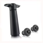 Sistema del tapón del vino del silicón del ambientador de la bomba de vacío del vino tinto, Black Pump 2 Stoppers (OPP Bag) - Imagen 3