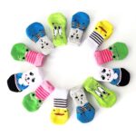 2 pares de calcetines antideslizantes de punto para mascotas, lindos cachorros y perros, M - Imagen 5