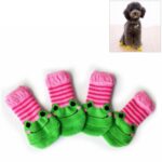 2 pares de calcetines antideslizantes de punto para mascotas, lindos cachorros y perros, L