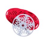 Almohadillas para taza de copos de nieve, adornos navideños de tela no tejida, bandeja para platos de cena, almohadillas de café, 10 Uds. - Imagen 5