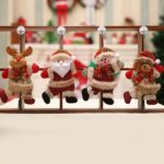 Adornos navideños regalo Papá Noel muñeco de nieve baile colgante árbol juguete muñeca colgar decoraciones - Imagen 5
