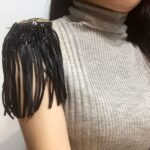 2 piezas de accesorios de disfraces de decoración de hombros con borlas de metal