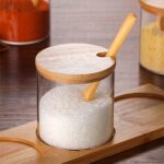 Suministros de cocina de tarro de condimento transparente de borosilicato creativo, Single Glass Jar