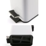 Bote de basura rectangular pequeño con pedal de acero inoxidable para el hogar - Imagen 3