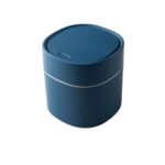 Mini papelera para escritorio para el hogar, caja cilíndrica de limpieza para almacenamiento de desechos cubiertos, Push-type