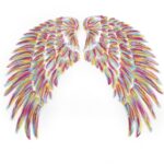 Parche adhesivo para ropa con forma de ala de plumas de lentejuelas, accesorios de ropa DIY, Large 33.5 x 32cm Magic Color