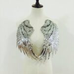 Parche adhesivo para ropa con forma de ala de plumas de lentejuelas, accesorios de ropa DIY, Large 33.5 x 32cm Magic Color - Imagen 5