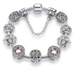 Pulsera de aleación de cristal de ópalo Panjia Simple de moda para mujer de 2 piezas, 18cm