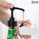 Cabezal de bomba de boquilla tipo prensa de botella cuantitativa de consumo de combustible doméstico de 5 uds., Plastic(Black)